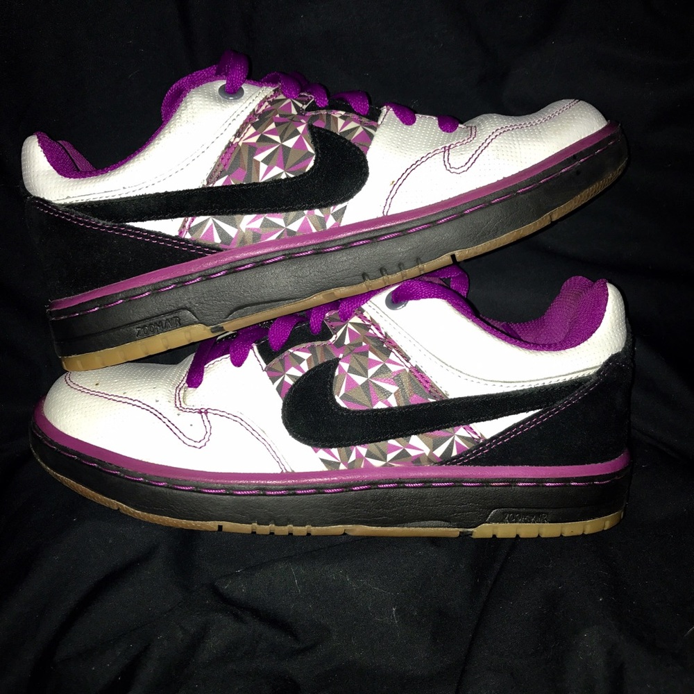 Purple and white Nike iD Air Force 1's
