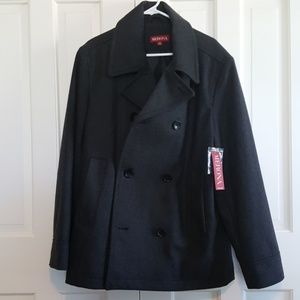 Dark grey wool pea coat