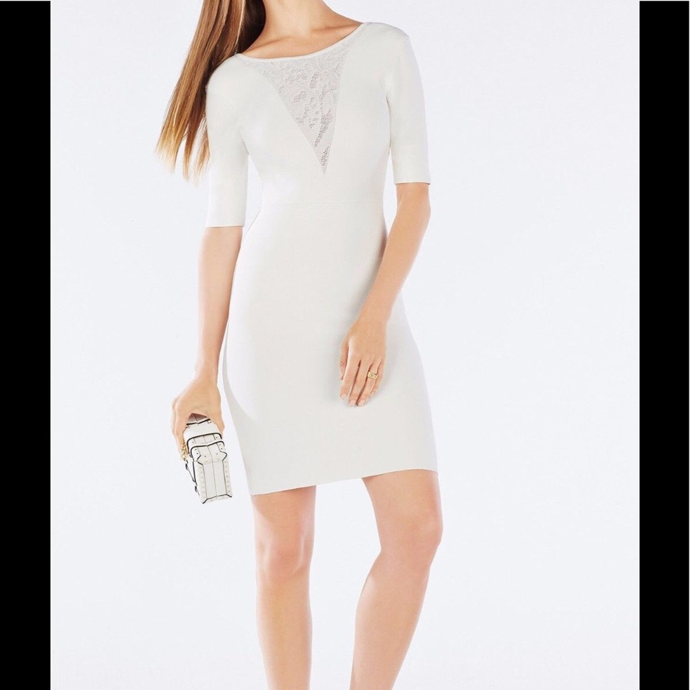 BCBG MaxAzria Jaydan Pointelle Scoop Back Dress