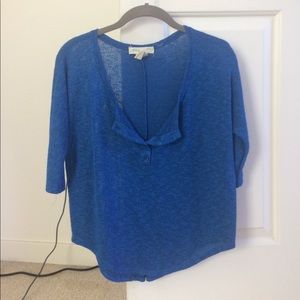 Urban Outfitters Royal Blue Mid-sleeve Woven Top
