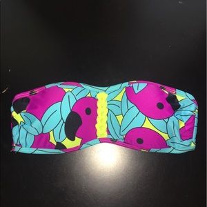 Aerie American Eagle strapless bikini top "parrot"