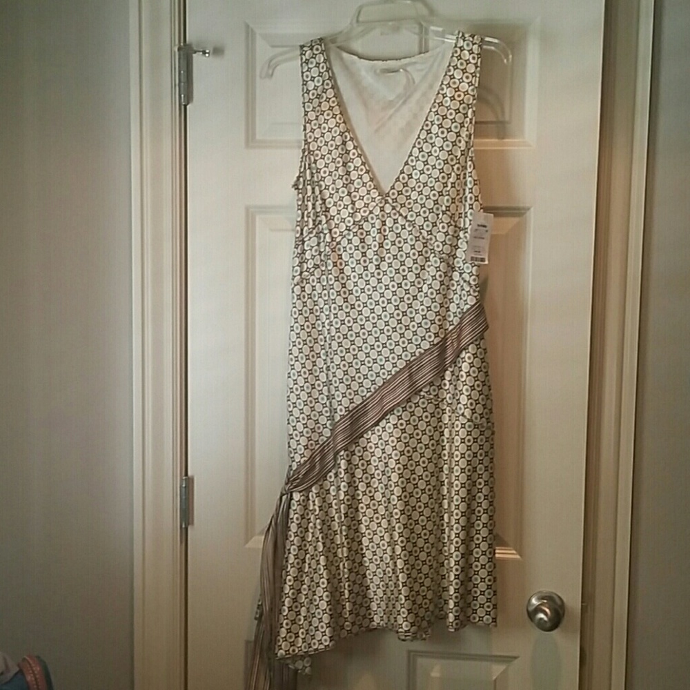 Max Studio Sleeveless Silk - blend dress