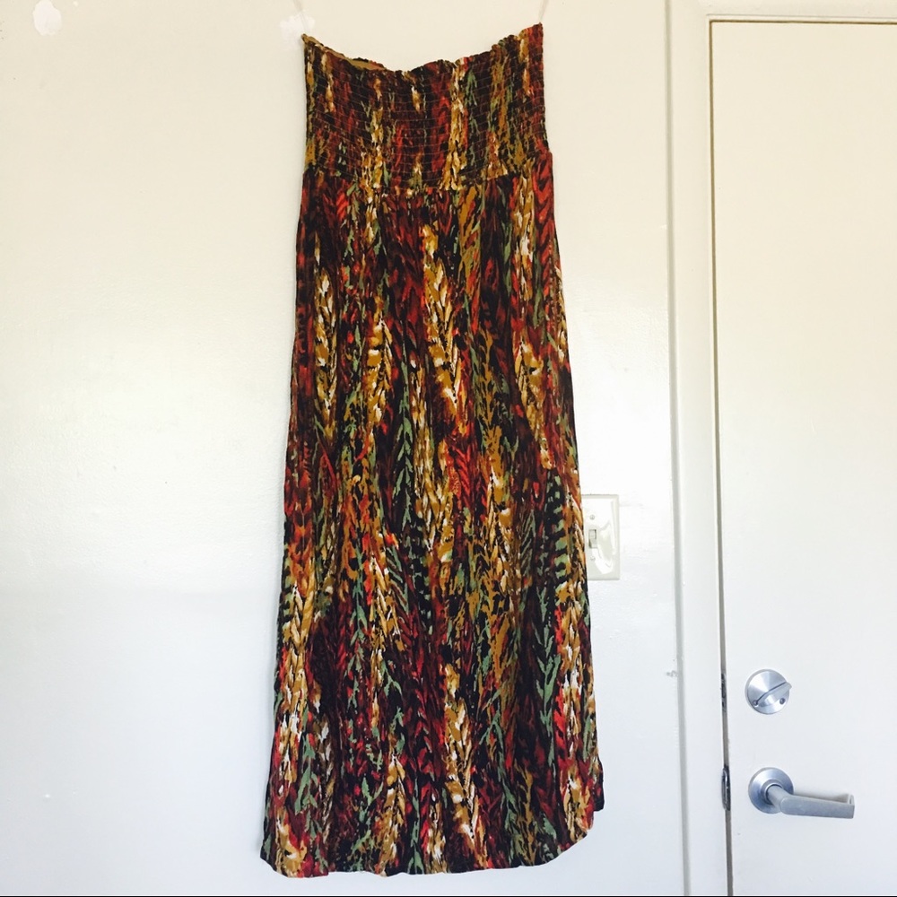 *New Look* Strapless Tropical Print Maxi Dress