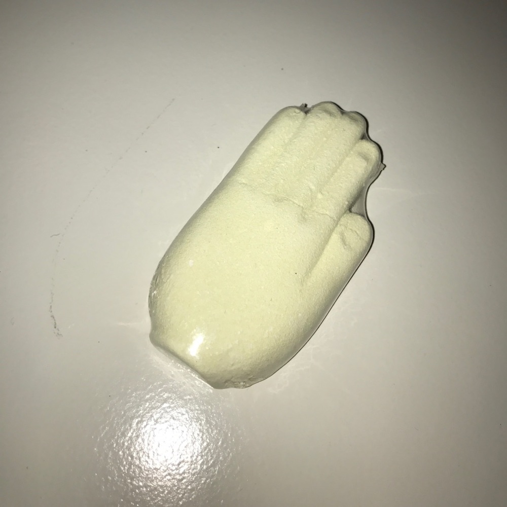 Cracked beige bath-bomb