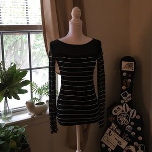 SZ S Bailey44 stripped T Shirt Black/White/Grey