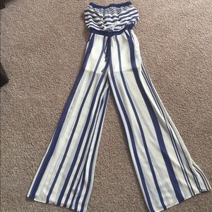 Blue stripped jumpsuit