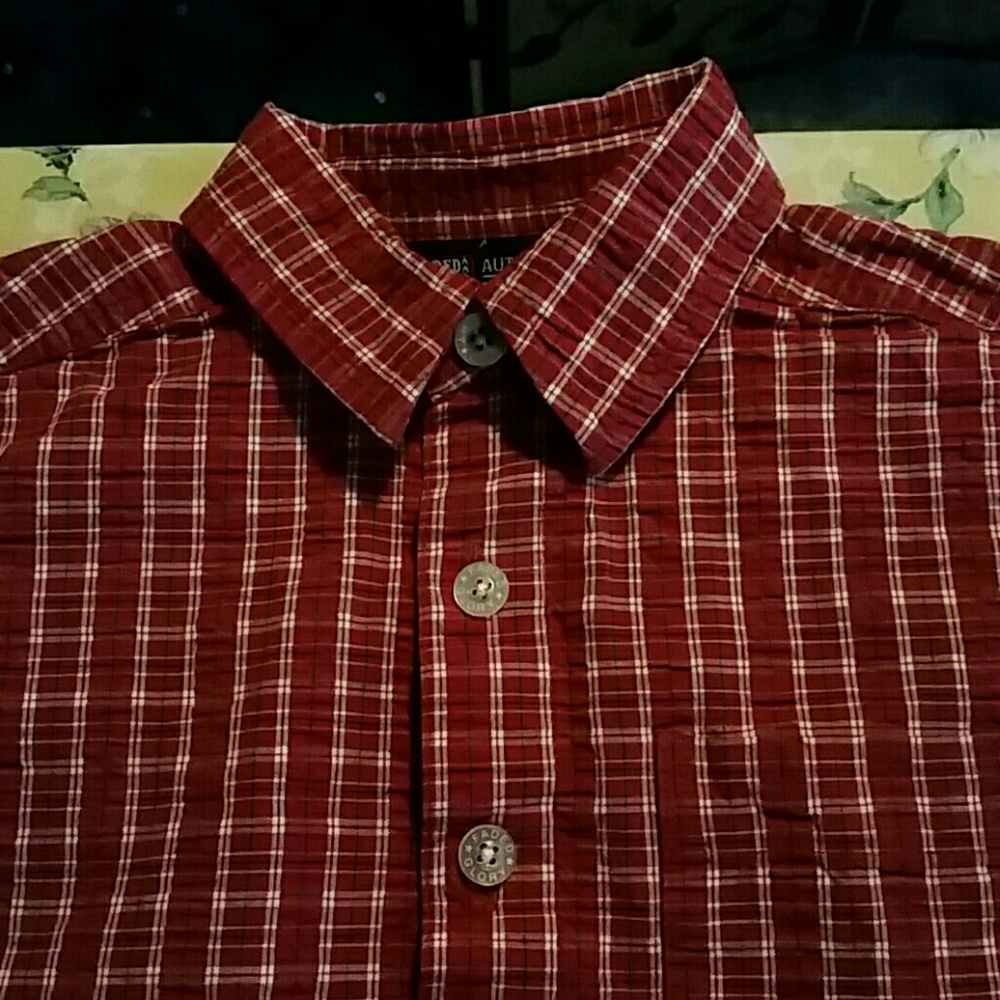 Boys Red-Plaid Button Down Shirt