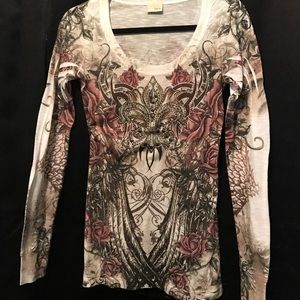 Small women's day trip ls tee