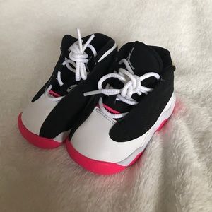 Black white and Pink baby girl Jordan 13 retro GT
