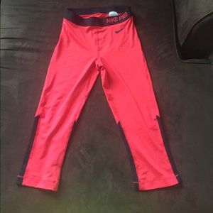 Nike Pro Red Workout Capris