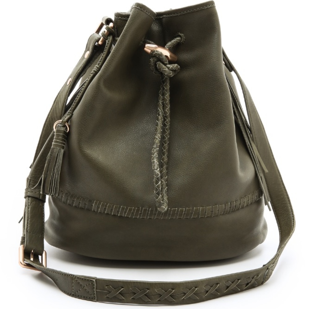 Joie Mabel Bucket bag Olive green leather