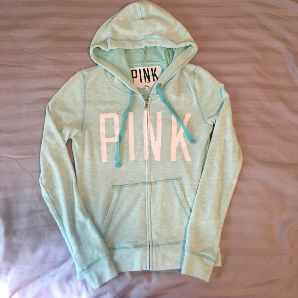 Victoria's Secret PINK Spa Blue Lightweight Zip-Up
