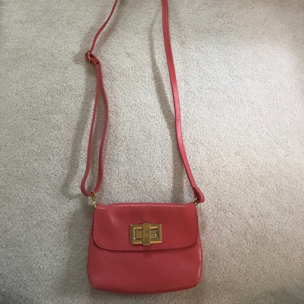 Pink Leather Shoulder Bag