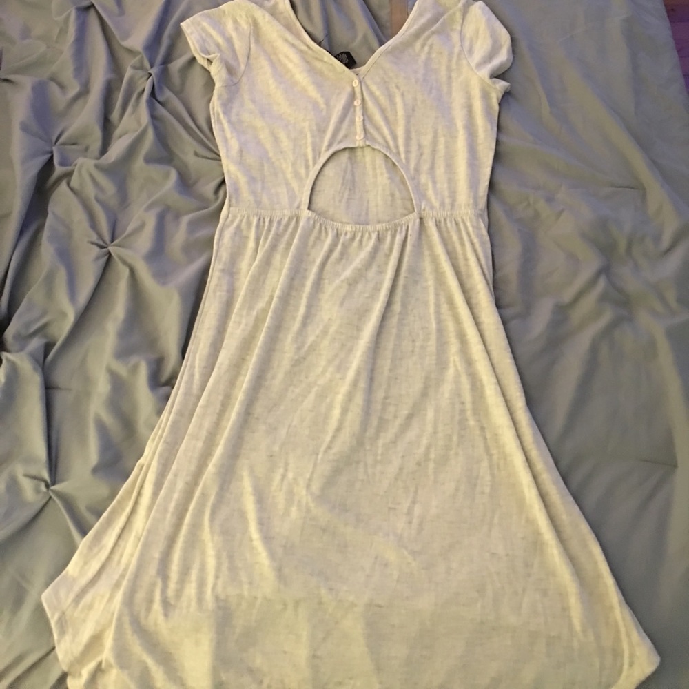 Scoop Neck high low dress with keyhole back