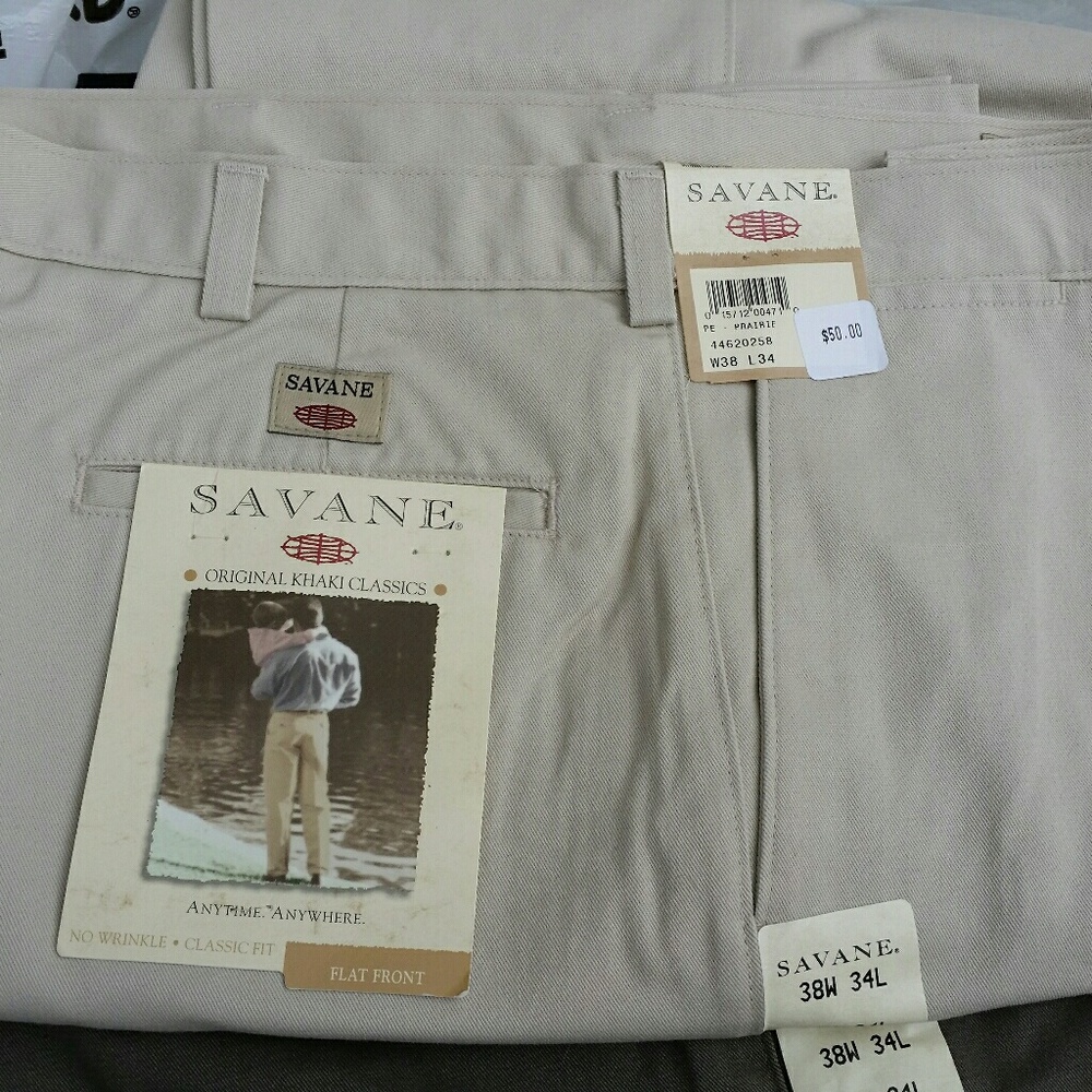 SAVANE CLASSIC FIT FLAT FRONT MEN'S TROUSERS