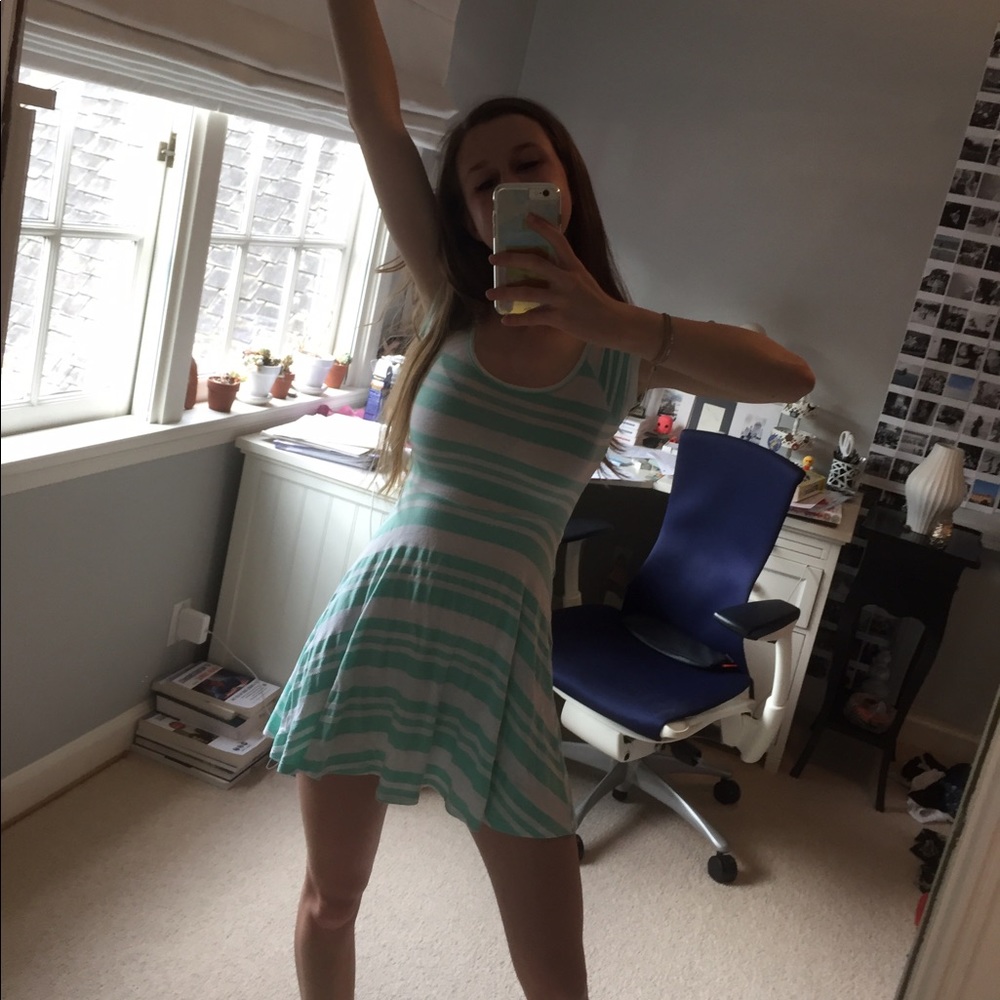 Striped Cross-Back Dress