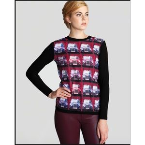 Ted Baker London Taxi Cab Print Sweater Blouse