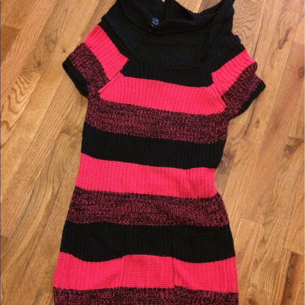 Black and red sweater dress