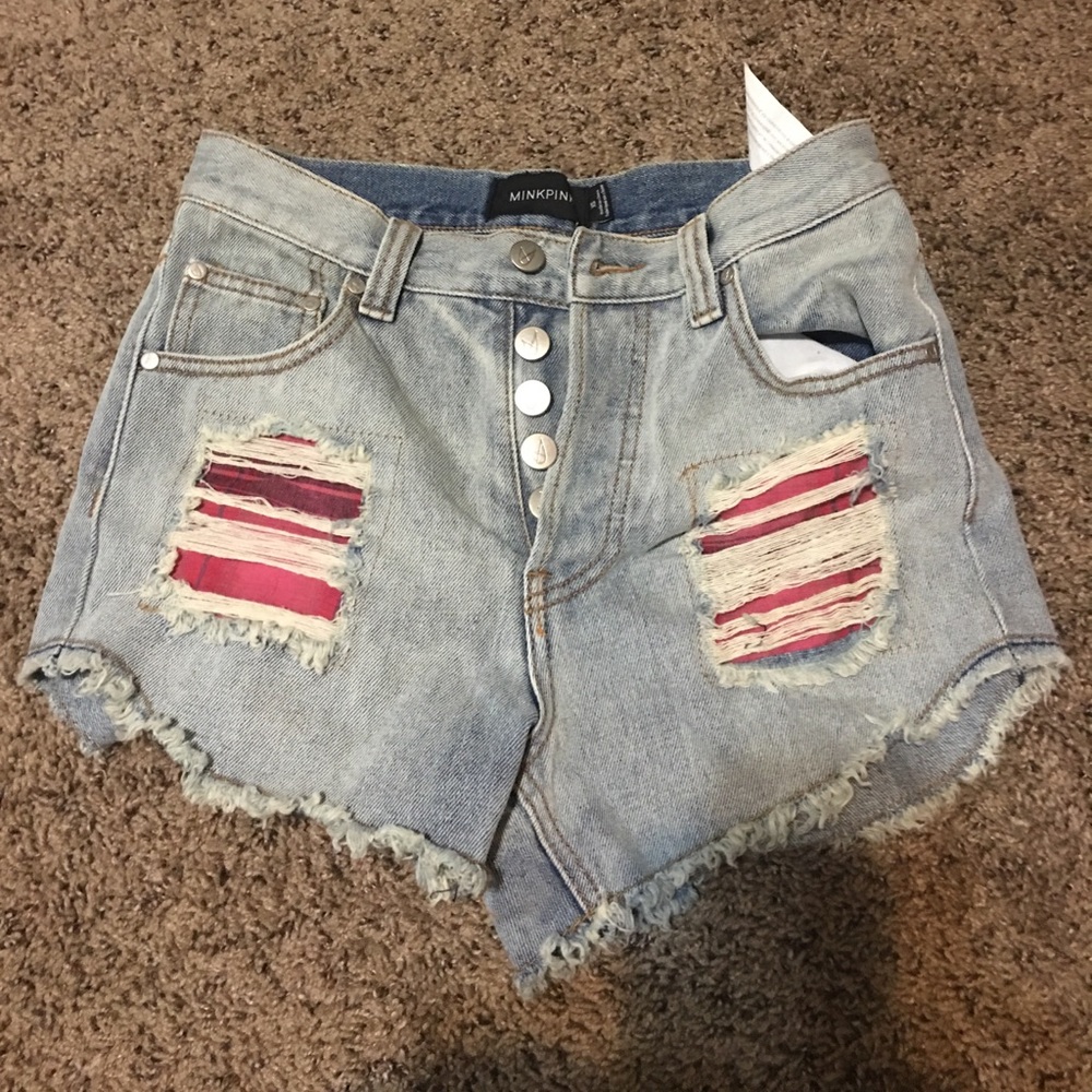 Mink pink high waisted shorts