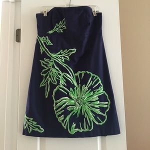 Lilly Pulitzer Embroidered Strapless Dress