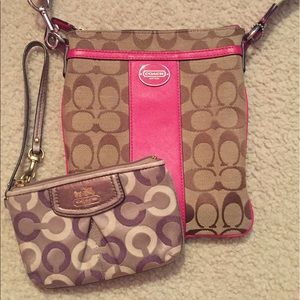 Coach crossbody and wristlet