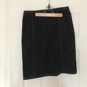Banana Republic Black Lace Pencil Skirt