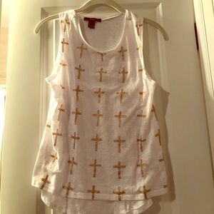 White high neck tank