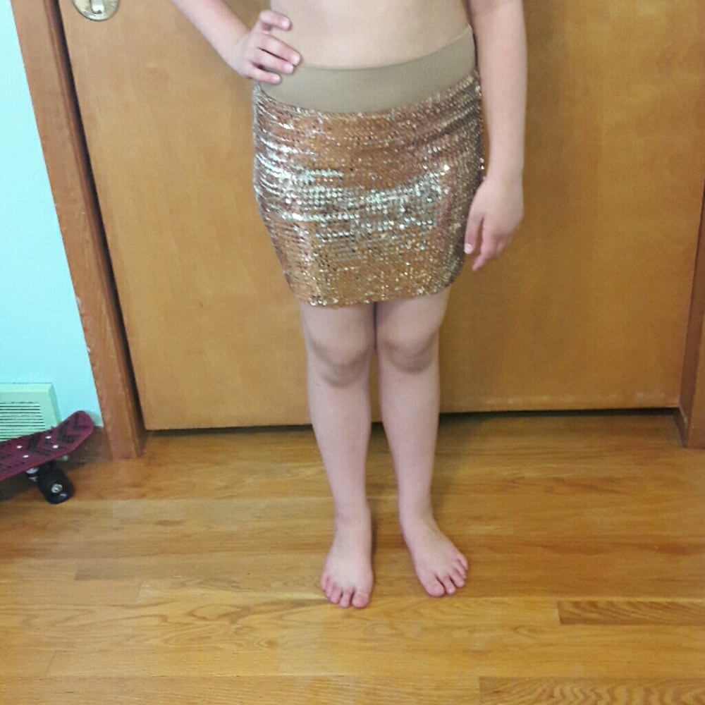 Gold sequin skirt