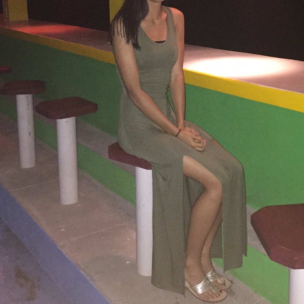 Olive Green Maxi Dress (Charlotte Russe)