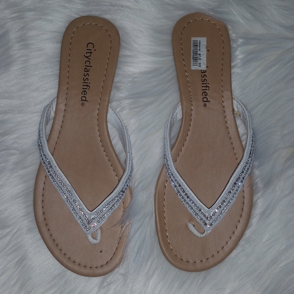 Cute summer sandals with rhinestones