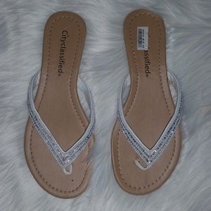 Cute summer sandals with rhinestones