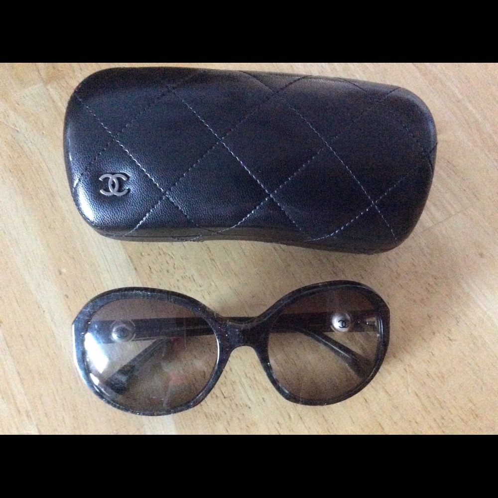 Chanel Tweed Pearl Glitter Sunglasses