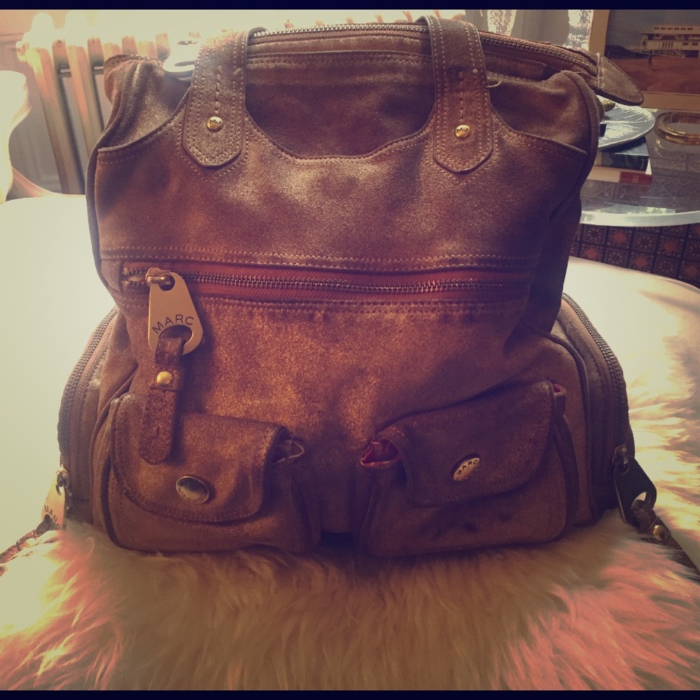 Marc by Marc Jacobs Gold metallic leather tote bag