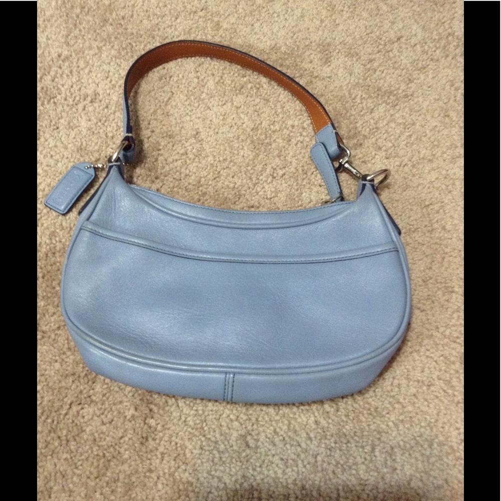 Coach blue leather bag