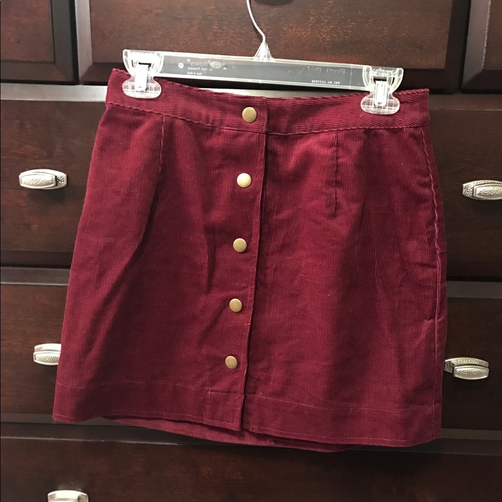 Maroon corduroy skirt