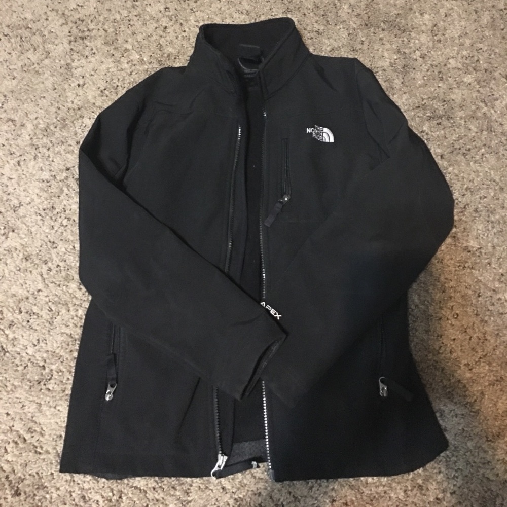 North face black soft shell jacket