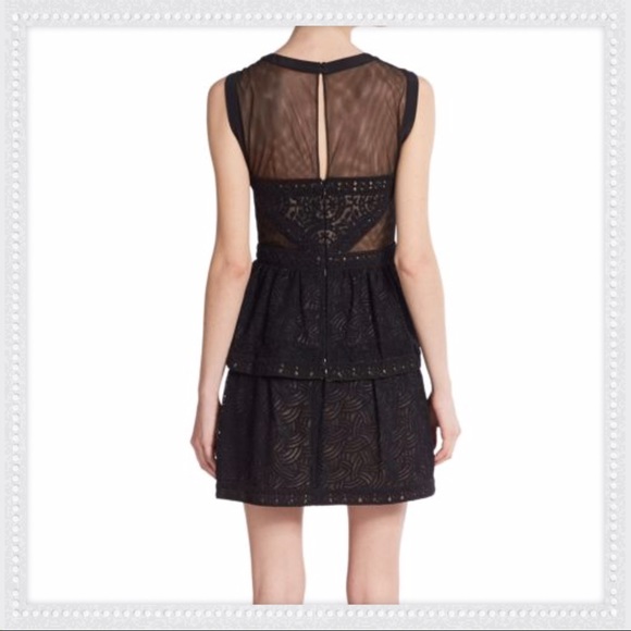 BCBGMaxazria Embroidered Lace Tiered Dress NWT - Picture 2 of 5