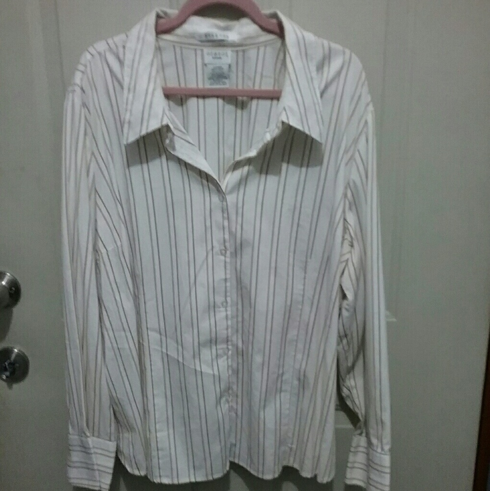 Women's George 26/28W long sleeve white blouse