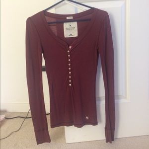 Abercrombie Stretch Long sleeve shirt in maroon
