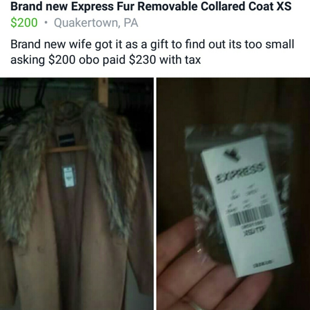 Faux Fur Removable Collar Coat