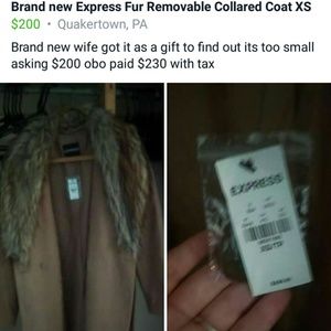 Faux Fur Removable Collar Coat