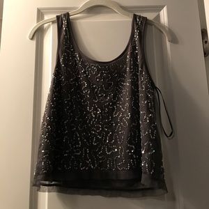 Grey sequin top