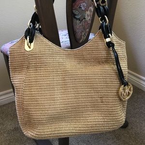 Michael Kors summer straw tote bag