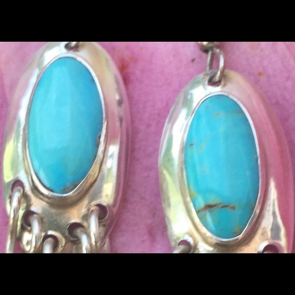 SLEEPING BEAUTY TURQUOISE/Silver Earrings - Picture 2 of 6