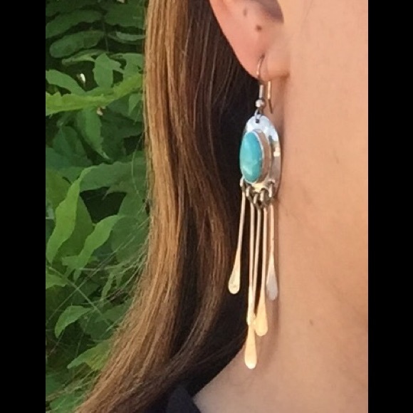 SLEEPING BEAUTY TURQUOISE/Silver Earrings - Picture 3 of 6