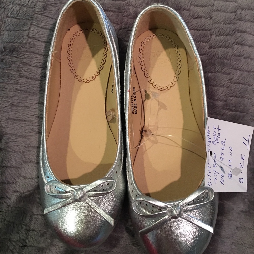 New Janie and Jack silver ballerinas