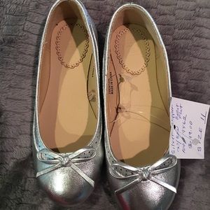 New Janie and Jack silver ballerinas