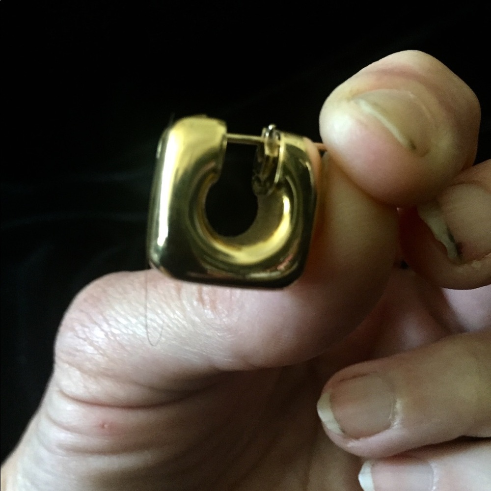 Vintage Modernist 18k Solid Gold Earrings Italy 8g