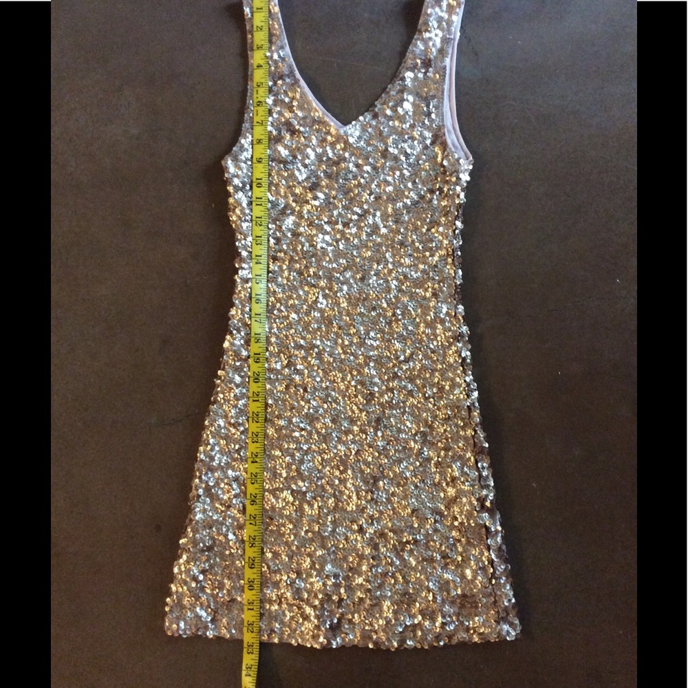 Small gold sequin cocktail dress