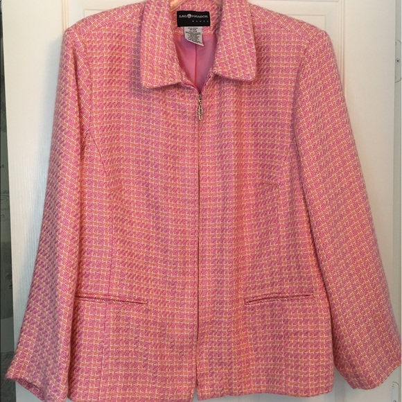 Fun Pink Sag Harbor Zip Blazer - Picture 2 of 5